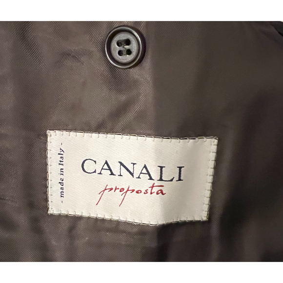 Canali Proposta Suit Jacket Mens 44L Gray Wool Tweed Single Breasted EU 54L - Picture 9 of 12